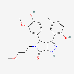 molecular formula C23H25N3O5 B11403316 4-(4-hydroxy-3-methoxyphenyl)-3-(2-hydroxy-5-methylphenyl)-5-(3-methoxypropyl)-4,5-dihydropyrrolo[3,4-c]pyrazol-6(1H)-one 