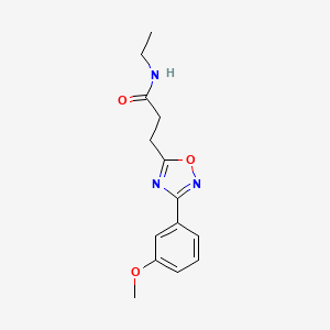 molecular formula C14H17N3O3 B11403330 N-ethyl-3-[3-(3-methoxyphenyl)-1,2,4-oxadiazol-5-yl]propanamide 