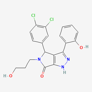 molecular formula C20H17Cl2N3O3 B11403337 4-(3,4-dichlorophenyl)-3-(2-hydroxyphenyl)-5-(3-hydroxypropyl)-4,5-dihydropyrrolo[3,4-c]pyrazol-6(2H)-one 