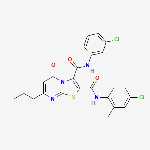 N~2~-(4-chloro-2-methylphenyl)-N~3~-(3-chlorophenyl)-5-oxo-7-propyl-5H-[1,3]thiazolo[3,2-a]pyrimidine-2,3-dicarboxamide