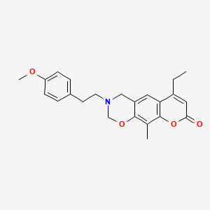 6-ethyl-3-[2-(4-methoxyphenyl)ethyl]-10-methyl-3,4-dihydro-2H,8H-chromeno[6,7-e][1,3]oxazin-8-one