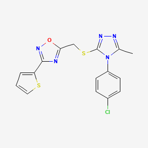 5-({[4-(4-chlorophenyl)-5-methyl-4H-1,2,4-triazol-3-yl]sulfanyl}methyl)-3-(thiophen-2-yl)-1,2,4-oxadiazole