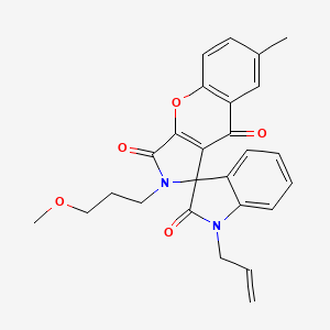 2-(3-methoxypropyl)-7-methyl-1'-(prop-2-en-1-yl)-2H-spiro[chromeno[2,3-c]pyrrole-1,3'-indole]-2',3,9(1'H)-trione