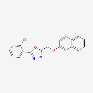 molecular formula C19H13ClN2O2 B11403376 2-(2-Chlorophenyl)-5-[(naphthalen-2-yloxy)methyl]-1,3,4-oxadiazole 