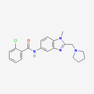 2-chloro-N-[1-methyl-2-(pyrrolidin-1-ylmethyl)-1H-benzimidazol-5-yl]benzamide