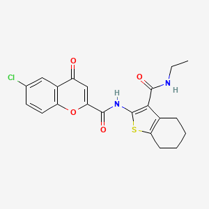 6-chloro-N-[3-(ethylcarbamoyl)-4,5,6,7-tetrahydro-1-benzothiophen-2-yl]-4-oxo-4H-chromene-2-carboxamide