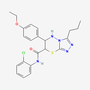 molecular formula C22H24ClN5O2S B11403419 N-(2-chlorophenyl)-6-(4-ethoxyphenyl)-3-propyl-6,7-dihydro-5H-[1,2,4]triazolo[3,4-b][1,3,4]thiadiazine-7-carboxamide 