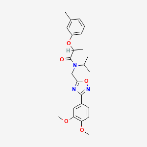 molecular formula C24H29N3O5 B11403422 N-{[3-(3,4-dimethoxyphenyl)-1,2,4-oxadiazol-5-yl]methyl}-2-(3-methylphenoxy)-N-(propan-2-yl)propanamide 