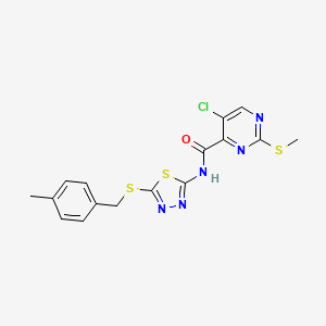 5-chloro-N-{5-[(4-methylbenzyl)sulfanyl]-1,3,4-thiadiazol-2-yl}-2-(methylsulfanyl)pyrimidine-4-carboxamide