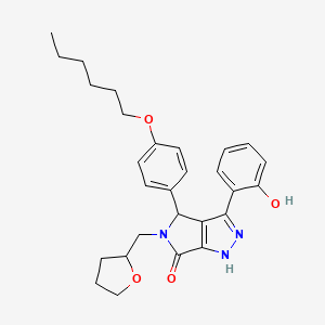 4-[4-(hexyloxy)phenyl]-3-(2-hydroxyphenyl)-5-(tetrahydrofuran-2-ylmethyl)-4,5-dihydropyrrolo[3,4-c]pyrazol-6(1H)-one