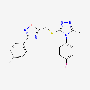 5-({[4-(4-fluorophenyl)-5-methyl-4H-1,2,4-triazol-3-yl]sulfanyl}methyl)-3-(4-methylphenyl)-1,2,4-oxadiazole