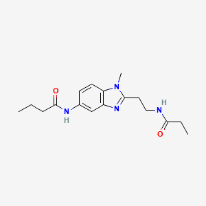 molecular formula C17H24N4O2 B11403450 N-{1-methyl-2-[2-(propanoylamino)ethyl]-1H-benzimidazol-5-yl}butanamide 