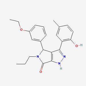 molecular formula C23H25N3O3 B11403466 4-(3-ethoxyphenyl)-3-(2-hydroxy-5-methylphenyl)-5-propyl-4,5-dihydropyrrolo[3,4-c]pyrazol-6(1H)-one 