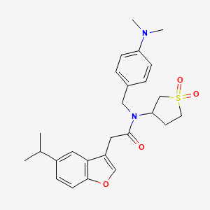 molecular formula C26H32N2O4S B11403474 N-[4-(dimethylamino)benzyl]-N-(1,1-dioxidotetrahydrothiophen-3-yl)-2-[5-(propan-2-yl)-1-benzofuran-3-yl]acetamide 