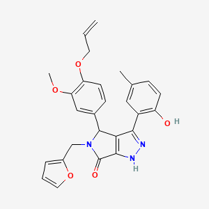 5-(furan-2-ylmethyl)-3-(2-hydroxy-5-methylphenyl)-4-[3-methoxy-4-(prop-2-en-1-yloxy)phenyl]-4,5-dihydropyrrolo[3,4-c]pyrazol-6(1H)-one