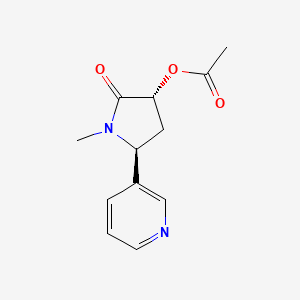 molecular formula C₁₂H₁₄N₂O₃ B1140351 trans-3'-Hydroxy Cotinine Acetate CAS No. 111034-55-0