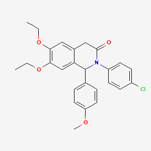 2-(4-chlorophenyl)-6,7-diethoxy-1-(4-methoxyphenyl)-1,4-dihydroisoquinolin-3(2H)-one