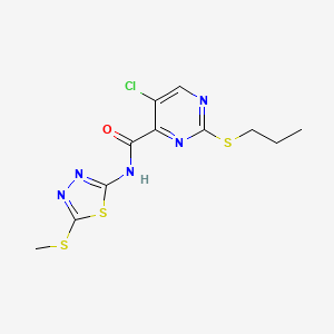 5-chloro-N-[5-(methylsulfanyl)-1,3,4-thiadiazol-2-yl]-2-(propylsulfanyl)pyrimidine-4-carboxamide