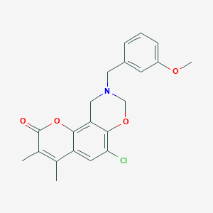 6-chloro-9-(3-methoxybenzyl)-3,4-dimethyl-9,10-dihydro-2H,8H-chromeno[8,7-e][1,3]oxazin-2-one