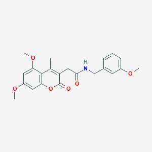 2-(5,7-dimethoxy-4-methyl-2-oxo-2H-chromen-3-yl)-N-(3-methoxybenzyl)acetamide