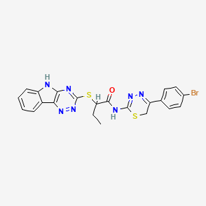 N-[5-(4-bromophenyl)-6H-1,3,4-thiadiazin-2-yl]-2-(5H-[1,2,4]triazino[5,6-b]indol-3-ylsulfanyl)butanamide