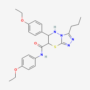 molecular formula C24H29N5O3S B11403612 N,6-bis(4-ethoxyphenyl)-3-propyl-6,7-dihydro-5H-[1,2,4]triazolo[3,4-b][1,3,4]thiadiazine-7-carboxamide 