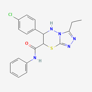 6-(4-chlorophenyl)-3-ethyl-N-phenyl-6,7-dihydro-5H-[1,2,4]triazolo[3,4-b][1,3,4]thiadiazine-7-carboxamide