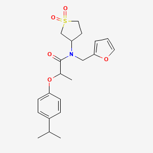 N-(1,1-dioxidotetrahydrothiophen-3-yl)-N-(furan-2-ylmethyl)-2-[4-(propan-2-yl)phenoxy]propanamide