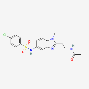 N-[2-(5-{[(4-chlorophenyl)sulfonyl]amino}-1-methyl-1H-benzimidazol-2-yl)ethyl]acetamide