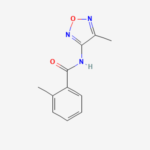 molecular formula C11H11N3O2 B11403667 2-methyl-N-(4-methyl-1,2,5-oxadiazol-3-yl)benzamide 