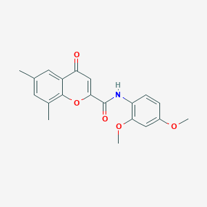 molecular formula C20H19NO5 B11403678 N-(2,4-dimethoxyphenyl)-6,8-dimethyl-4-oxo-4H-chromene-2-carboxamide 