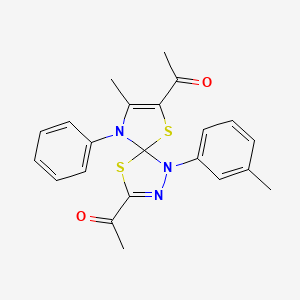 1,1'-[8-Methyl-1-(3-methylphenyl)-9-phenyl-4,6-dithia-1,2,9-triazaspiro[4.4]nona-2,7-diene-3,7-diyl]diethanone