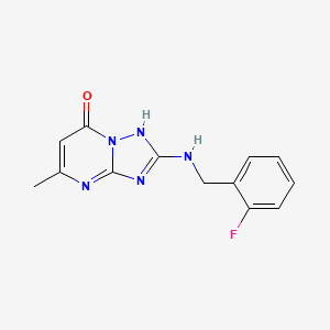 molecular formula C13H12FN5O B11403695 2-[(2-Fluorobenzyl)amino]-5-methyl[1,2,4]triazolo[1,5-a]pyrimidin-7-ol 