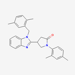 molecular formula C28H29N3O B11403705 4-[1-(2,5-dimethylbenzyl)-1H-benzimidazol-2-yl]-1-(2,4-dimethylphenyl)pyrrolidin-2-one 