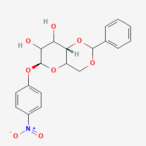 molecular formula C₁₉H₁₉NO₈ B1140373 (6S,8aS)-6-(4-nitrophenoxy)-2-phenyl-4,4a,6,7,8,8a-hexahydropyrano[3,2-d][1,3]dioxine-7,8-diol CAS No. 83167-73-1