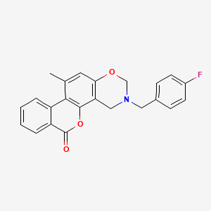 3-(4-fluorobenzyl)-11-methyl-3,4-dihydro-2H,6H-benzo[3,4]chromeno[8,7-e][1,3]oxazin-6-one