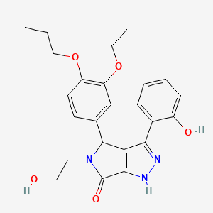 molecular formula C24H27N3O5 B11403755 4-(3-ethoxy-4-propoxyphenyl)-5-(2-hydroxyethyl)-3-(2-hydroxyphenyl)-4,5-dihydropyrrolo[3,4-c]pyrazol-6(1H)-one 