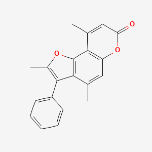 molecular formula C20H16O3 B11403760 2,4,9-trimethyl-3-phenyl-7H-furo[2,3-f]chromen-7-one 