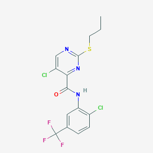 5-chloro-N-[2-chloro-5-(trifluoromethyl)phenyl]-2-(propylsulfanyl)pyrimidine-4-carboxamide