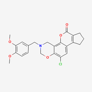 11-chloro-3-(3,4-dimethoxybenzyl)-3,4,8,9-tetrahydro-2H-cyclopenta[3,4]chromeno[8,7-e][1,3]oxazin-6(7H)-one