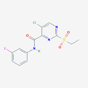 molecular formula C13H11ClIN3O3S B11403830 5-chloro-2-(ethylsulfonyl)-N-(3-iodophenyl)pyrimidine-4-carboxamide 