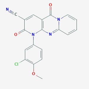 molecular formula C19H11ClN4O3 B11403840 7-(3-chloro-4-methoxyphenyl)-2,6-dioxo-1,7,9-triazatricyclo[8.4.0.03,8]tetradeca-3(8),4,9,11,13-pentaene-5-carbonitrile 