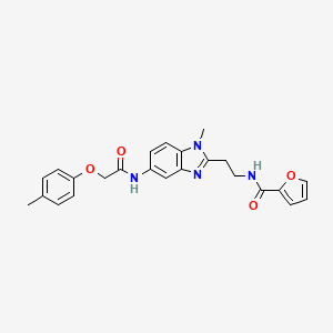 molecular formula C24H24N4O4 B11403856 N-[2-(1-methyl-5-{[(4-methylphenoxy)acetyl]amino}-1H-benzimidazol-2-yl)ethyl]furan-2-carboxamide 