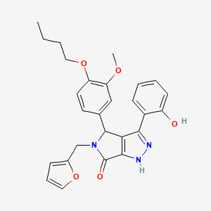 4-(4-butoxy-3-methoxyphenyl)-5-(furan-2-ylmethyl)-3-(2-hydroxyphenyl)-4,5-dihydropyrrolo[3,4-c]pyrazol-6(1H)-one