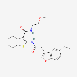 molecular formula C24H28N2O4S B11403865 2-{[(5-ethyl-1-benzofuran-3-yl)acetyl]amino}-N-(2-methoxyethyl)-4,5,6,7-tetrahydro-1-benzothiophene-3-carboxamide 