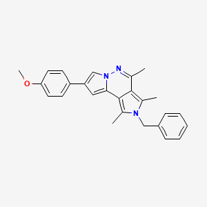 4-benzyl-11-(4-methoxyphenyl)-3,5,7-trimethyl-4,8,9-triazatricyclo[7.3.0.02,6]dodeca-1(12),2,5,7,10-pentaene