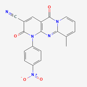 11-methyl-7-(4-nitrophenyl)-2,6-dioxo-1,7,9-triazatricyclo[8.4.0.03,8]tetradeca-3(8),4,9,11,13-pentaene-5-carbonitrile