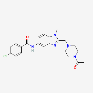 N-{2-[(4-acetylpiperazin-1-yl)methyl]-1-methyl-1H-benzimidazol-5-yl}-4-chlorobenzamide