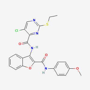 5-chloro-2-(ethylsulfanyl)-N-{2-[(4-methoxyphenyl)carbamoyl]-1-benzofuran-3-yl}pyrimidine-4-carboxamide