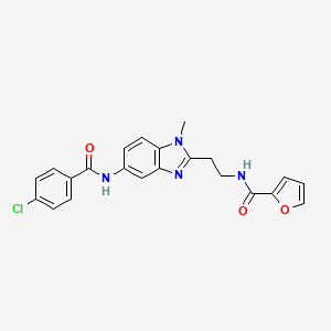 N-[2-(5-{[(4-chlorophenyl)carbonyl]amino}-1-methyl-1H-benzimidazol-2-yl)ethyl]furan-2-carboxamide